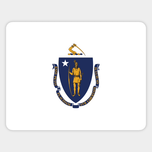 Massachusetts state flag mask Sticker by stayfrostybro